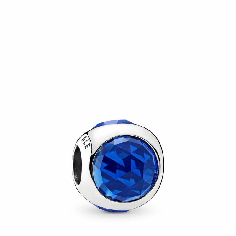 Pandora Radiant Droplet Charm - Sterling Silver/Blue/Crystal - Canada | WA4964ZC